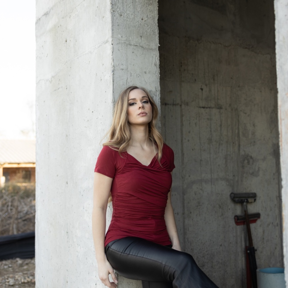 Women's Cross-Front V Neck Ruched Short Sleeve Blouses Shirt Top